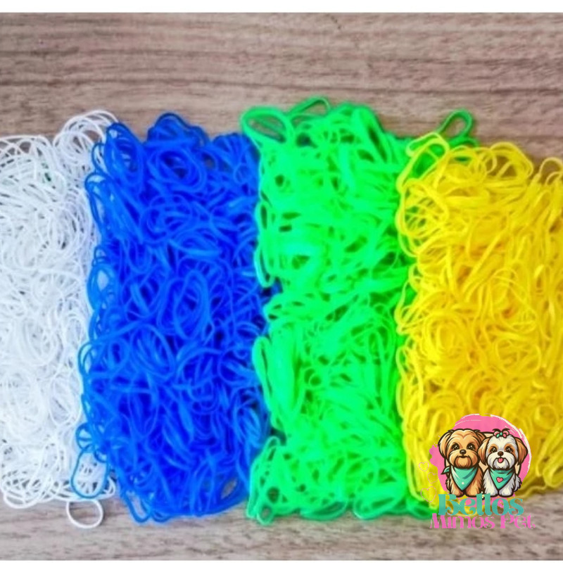 800 Elásticos FINO BRASIL ( 4 cores) Penteado Pet Banho e tosa