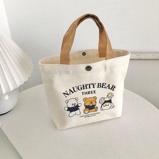 Saco de lona pequeno dos desenhos animados All-Match bolsa lancheira saco simples bolsa trabalhador de escritório almoço