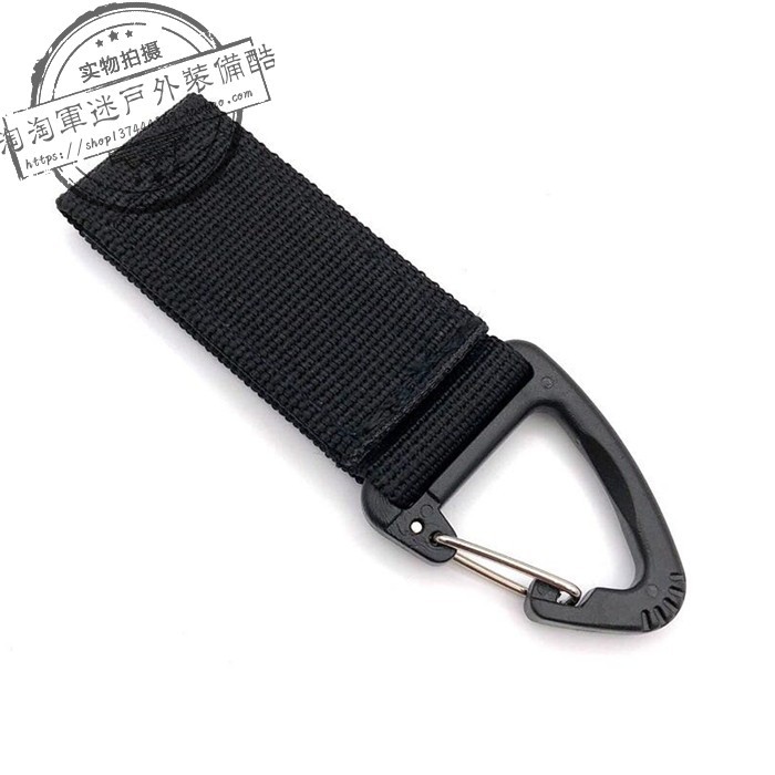 Mosquetão tático ao ar livre Anti-perdido multifuncional náilon Webbing mochila cinto MOLLE chave triângulo gancho anel