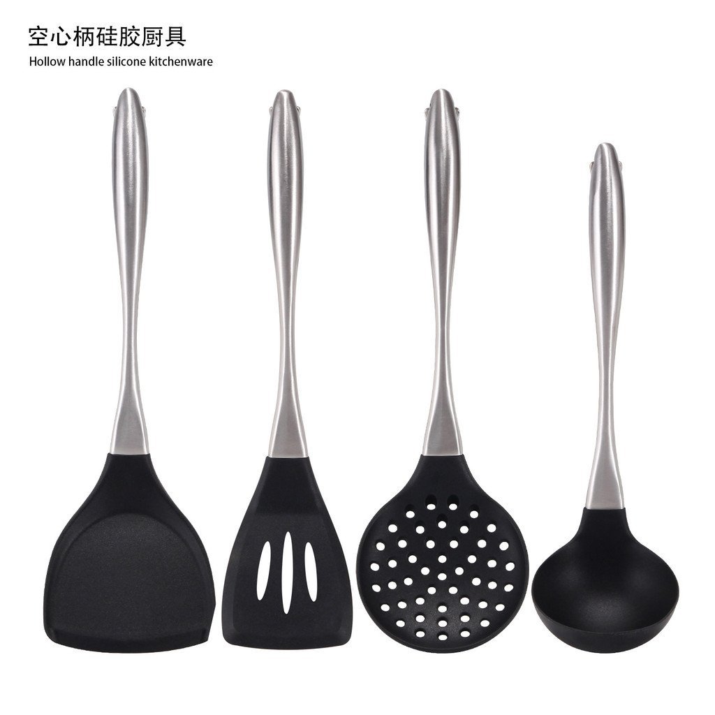 Utensílios de cozinha: espátula e colher antiaderentes, conjunto de utensílios de cozinha de silicone, colher de sopa co