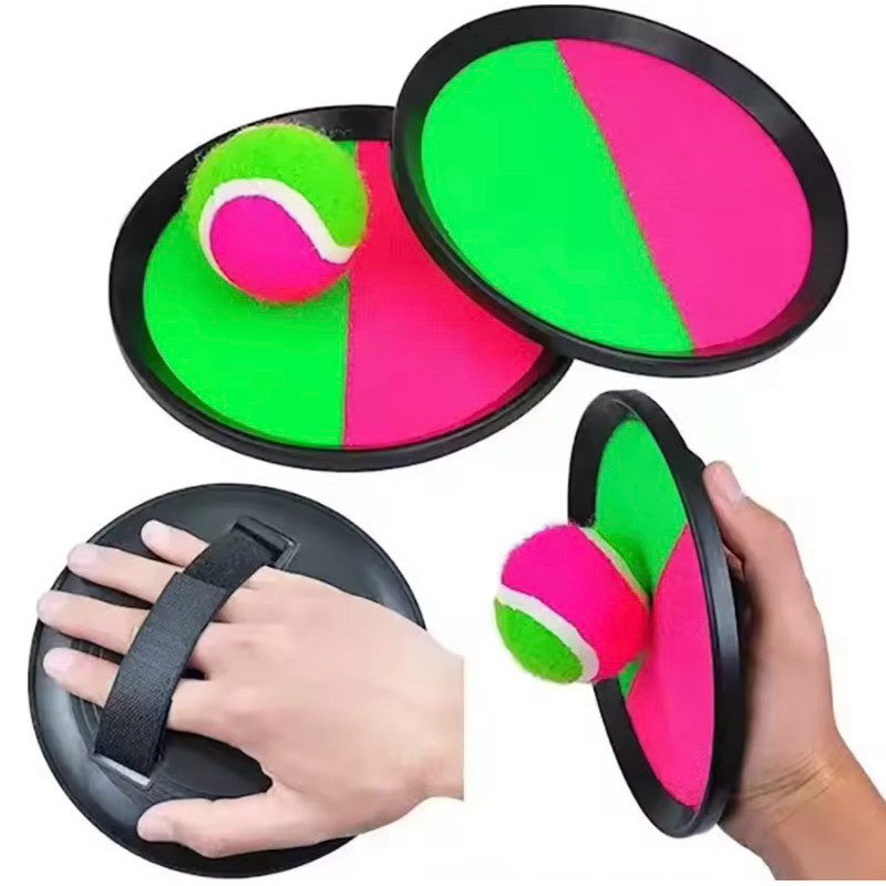 Kit 2 raquetes Velcro + Bola De Tênis Esporte Infantil Bate Gruda Frescobol