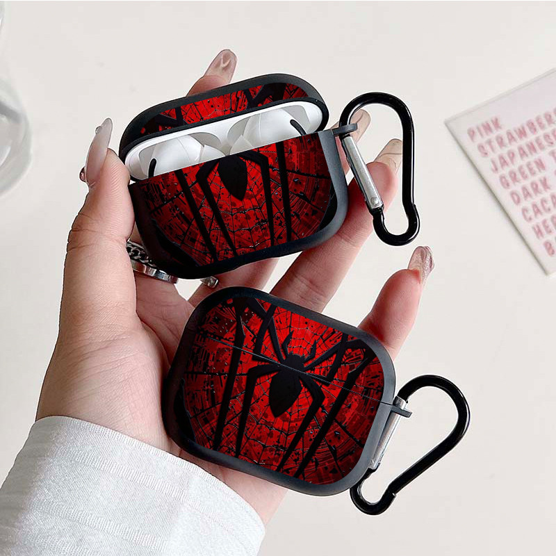 Capa De Fones De Ouvido Para AirPods Pro3/Pro2/Pro Padrão Aranha Vermelha Com Ch