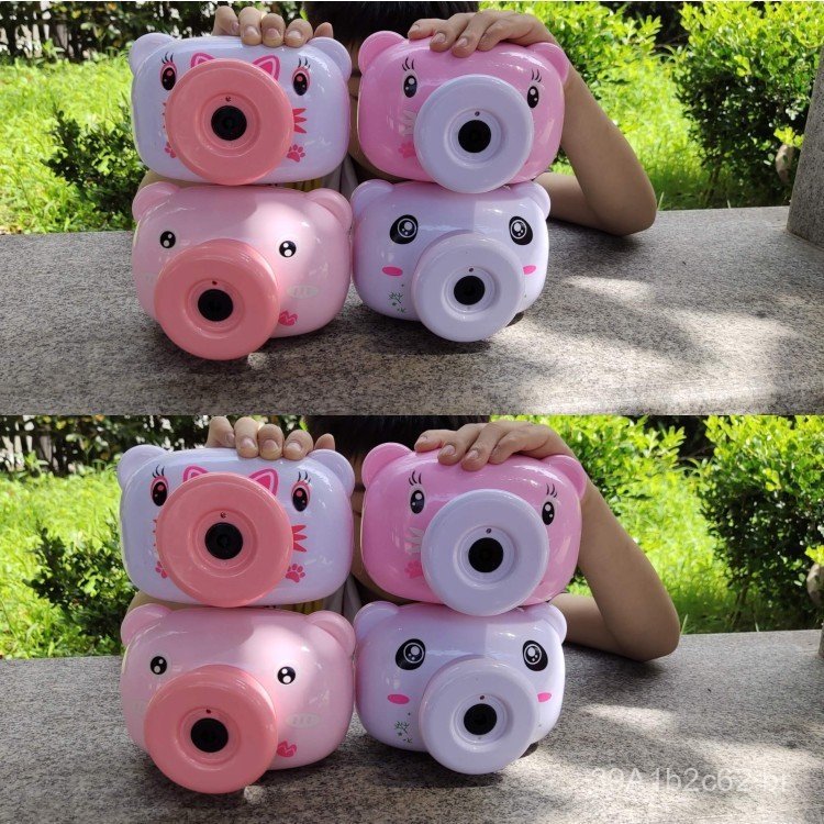 Máquina de Bolhas Piggy, Brinquedo de Mercado de Rua, Famosa na Internet, Câmera Elétrica de Bolhas de Sabão Infantil em