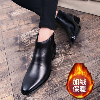 Sapatos masculinos de couro de alta qualidade estilo britânico botas masculinas dedo do pé apontado couro genuíno meados