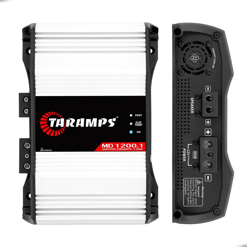 Módulo de Potência Automotivo MD 1200.1 1 Ohm 1 Canal Classe D Digital Cor Branco Taramps