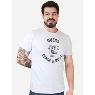 Camiseta Guess Masculina World Tour 2021 Branca em Oferta na Shopee