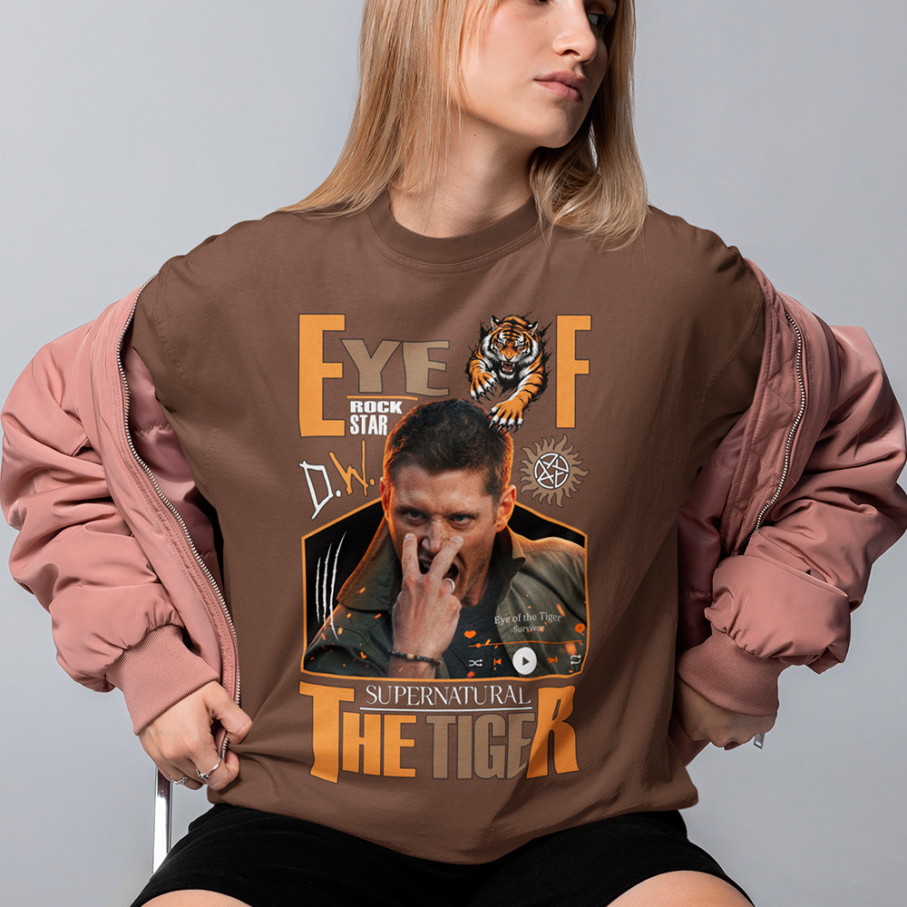 Camisa Feminina Supernatural Dean Winchester Camiseta Rock Eye Of The Tiger Blusa Algodão