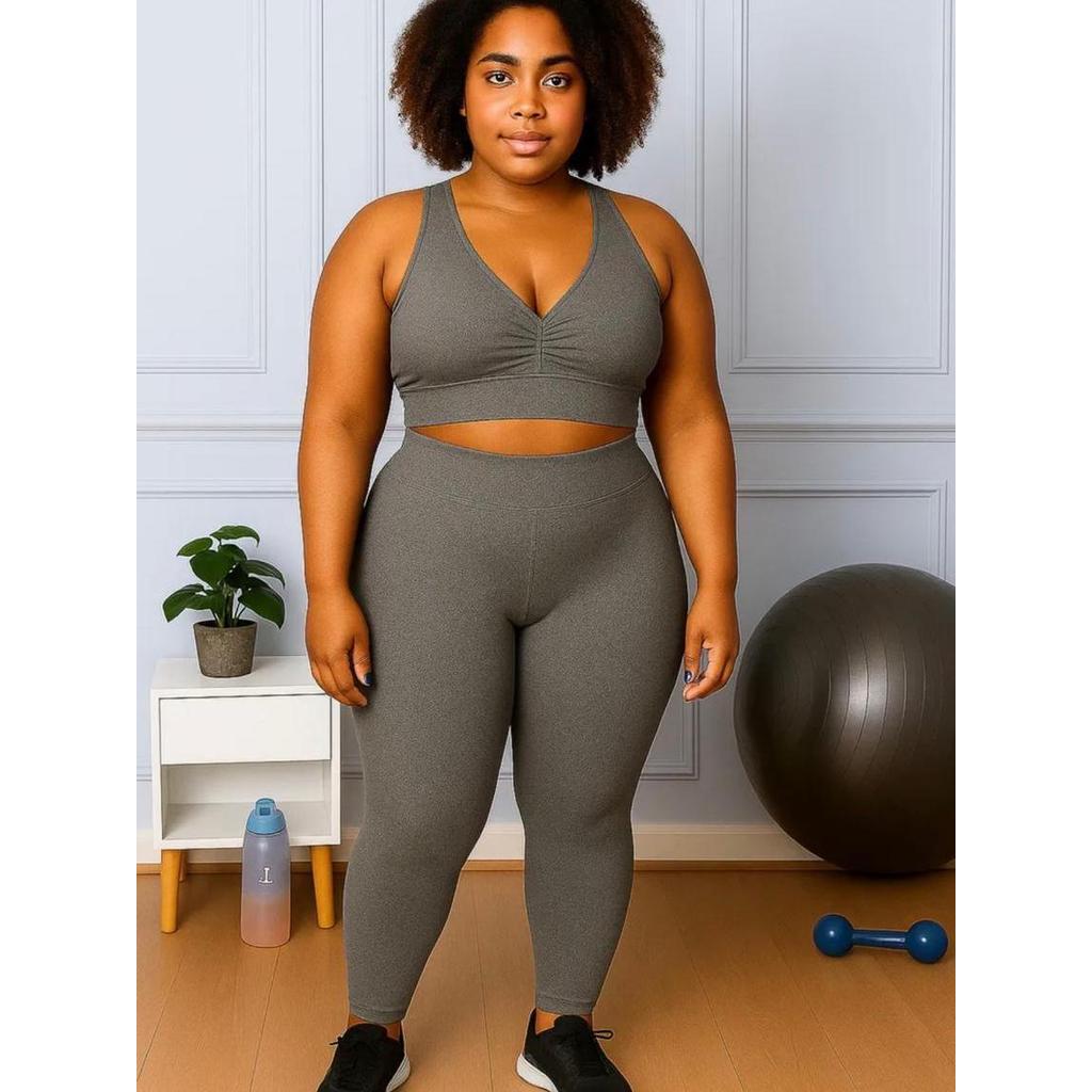 Calça Legging Plus Size Fitness Grossa Zero Transparência Costura Reforçada Cintura Alta Em Suplex Otima Qualidade