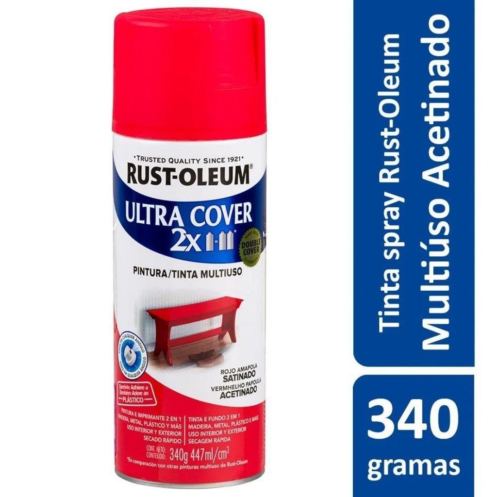 Spray Ultra Cover Vermelho Papoula Acetinado Rust oleum