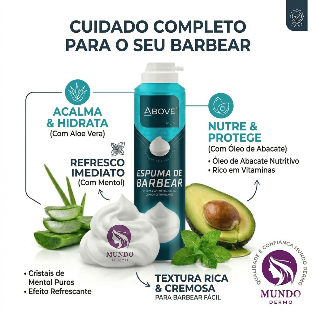 Espuma de Barbear Above Fácil Deslize 150ml 145g Envio Imediato