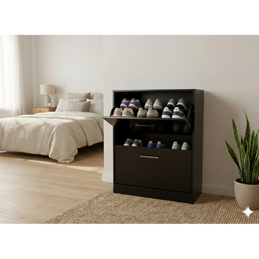 Sapateira Compacta para Organização de Sapatos em MDP com Duas Portas em Oferta na Shopee