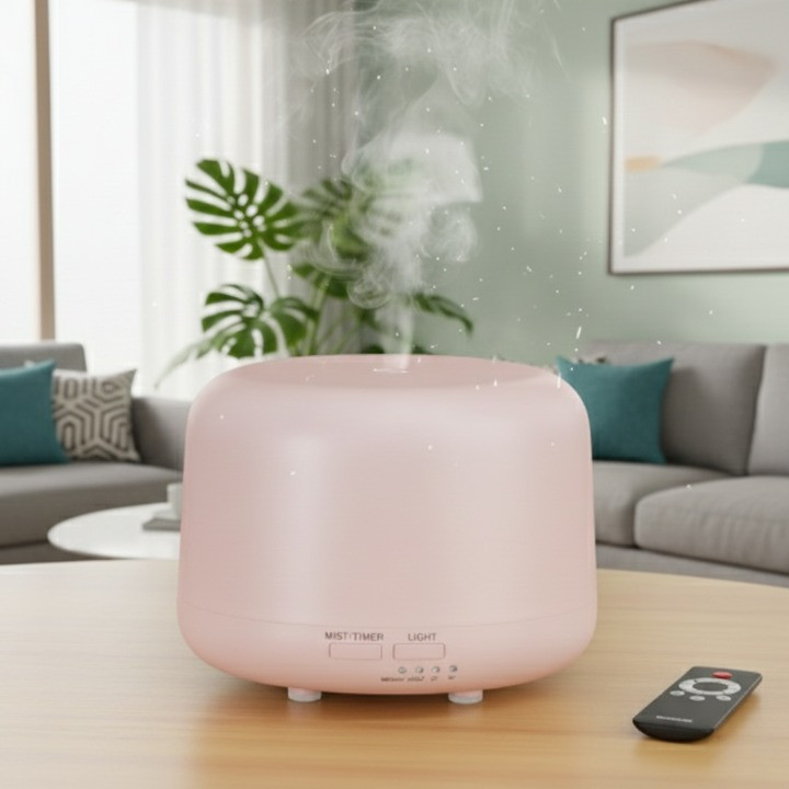 Umidificador Ultrassônico 500ml Difusor de Aromas com LED 7 Cores para Aromaterapia