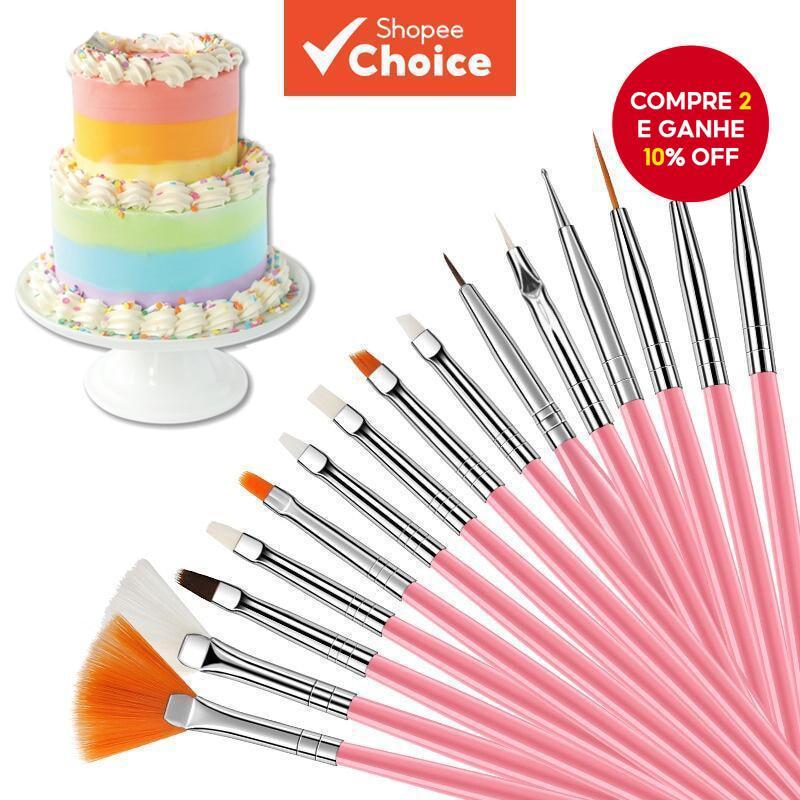 15 Pçs/Set Fondant Bolo Escova DIY Açúcar Artesanato Ferramentas De Decoração Caneta Para Pintura Biscoito
