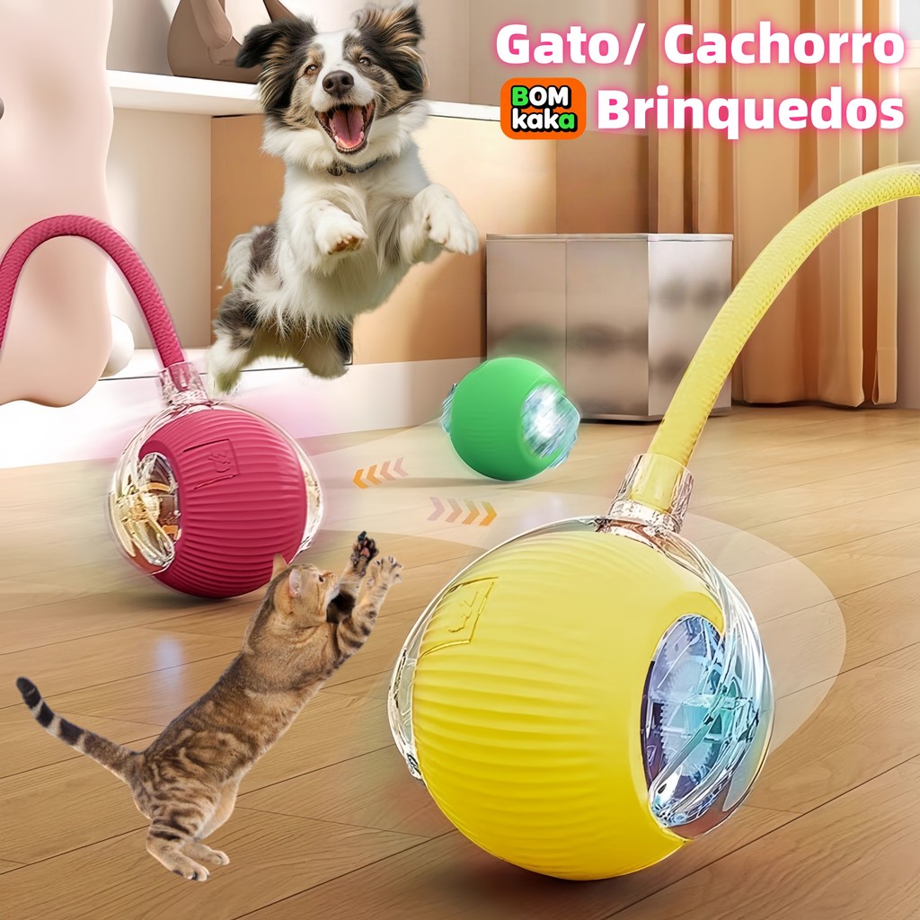 Bola de rolamento automática, brinquedo interativo para gatos, treinamento elétrico para cães