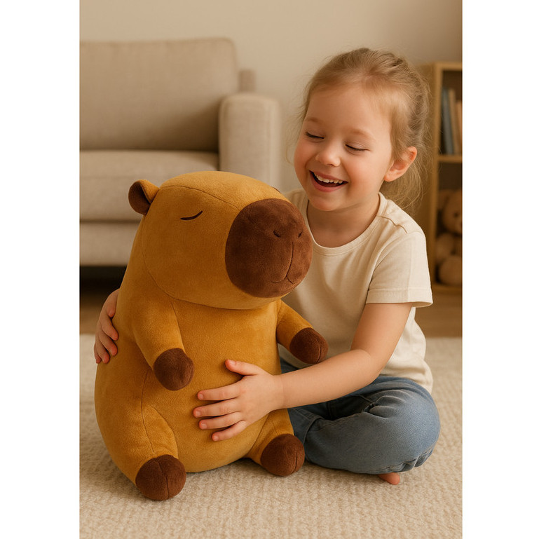 Capivara Brinquedo De Pelúcia Presente Decoração Para Crianças 40cm Antialérgico