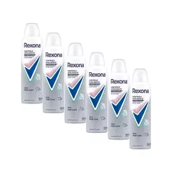 Kit 6 Desodorantes Rexona Motionsense Antitranspirante Aerossol sem Perfume 150ml