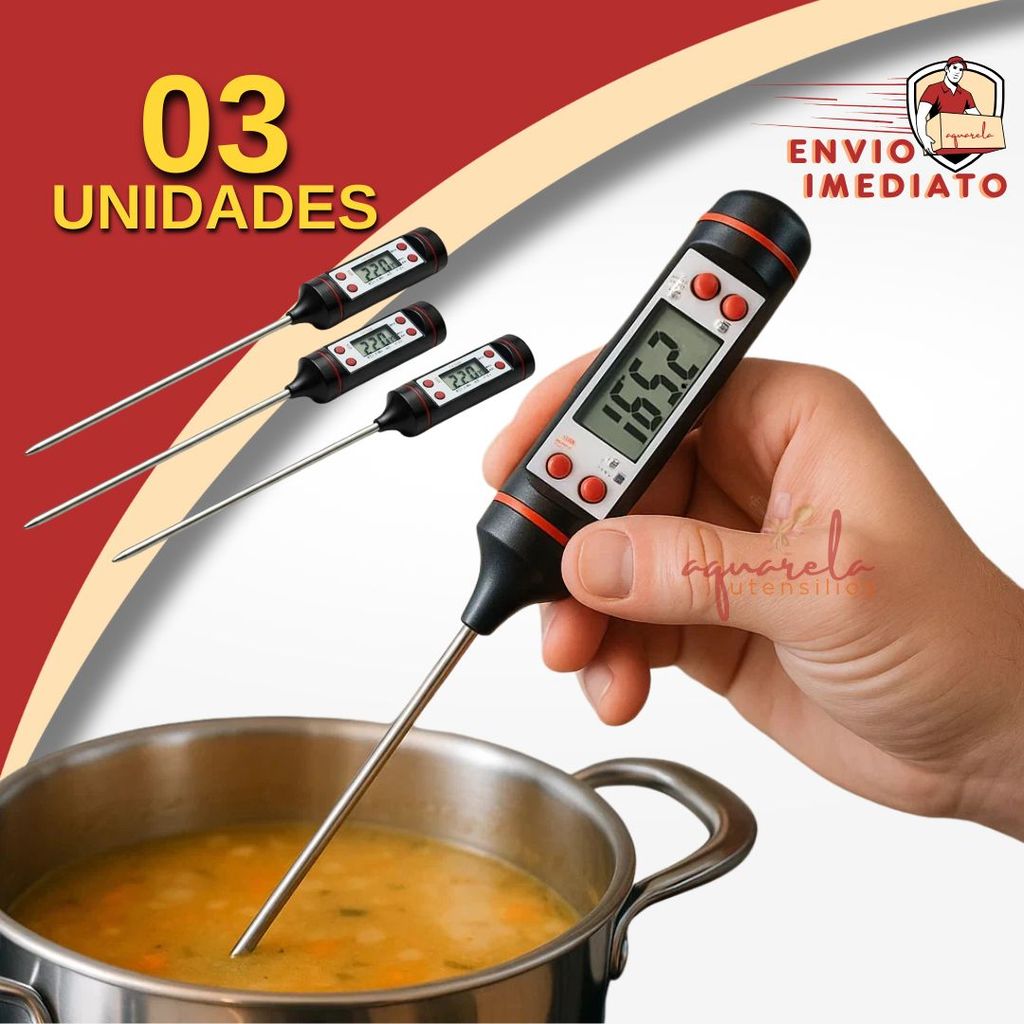 Medidor Termômetro Culinário Digital Espeto Alimento Cozinha Para Medir Temperatura