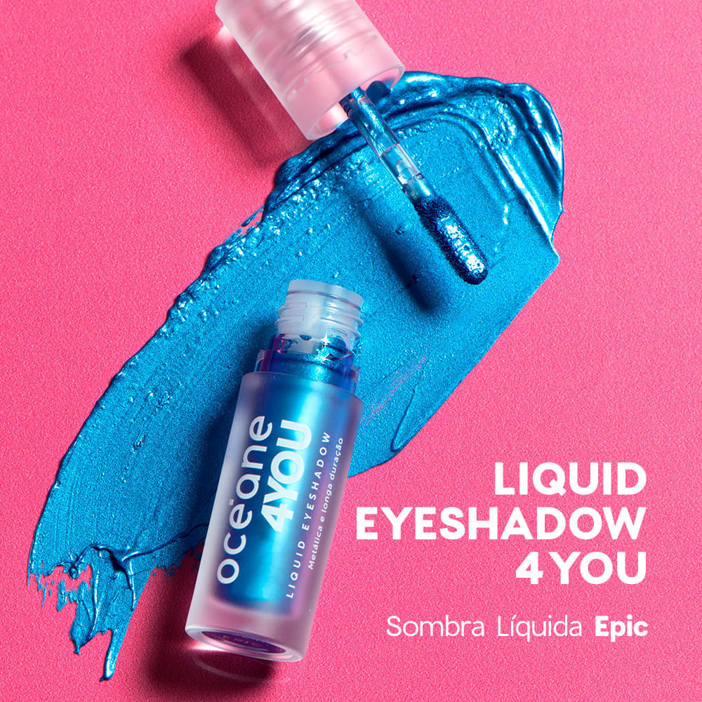 Detalhes do Sombra Líquida Azul - Liquid Eyeshadow Epic 4you 2g