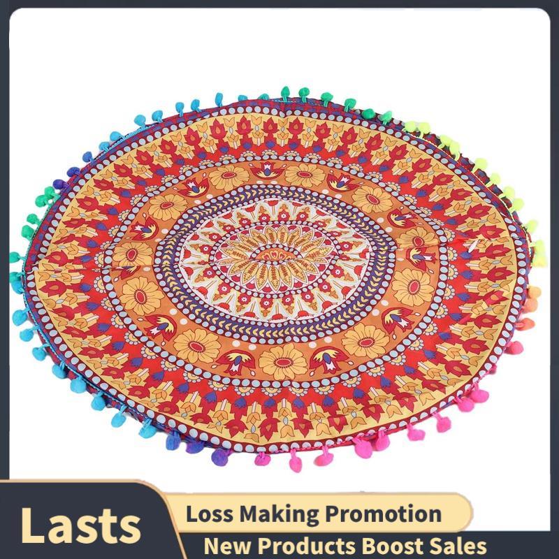 Mandala Indiana Piso Redondo Boêmio Almofadas Capa 13