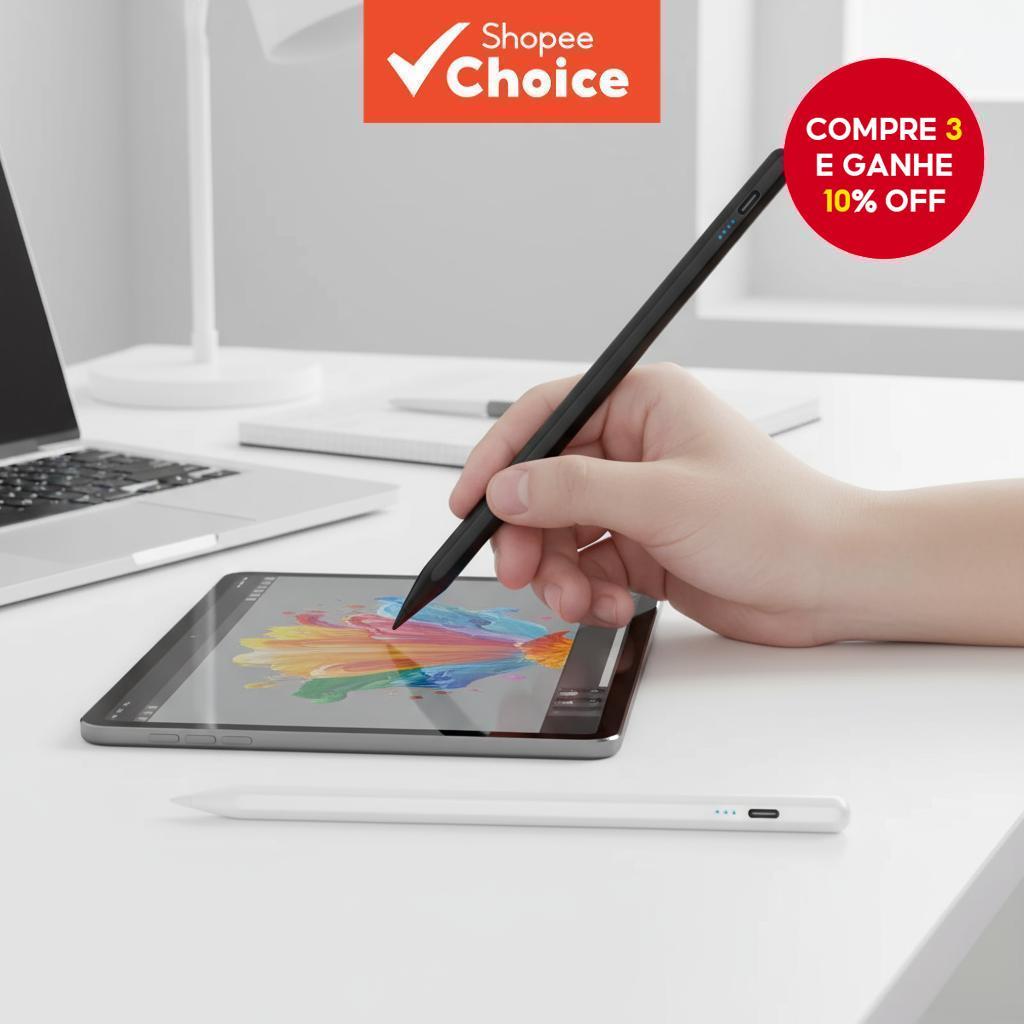  Caneta Universal Stylus para Xiaomi Pad 5/6/7, Carregamento Rápido com Pontas Substituíveis