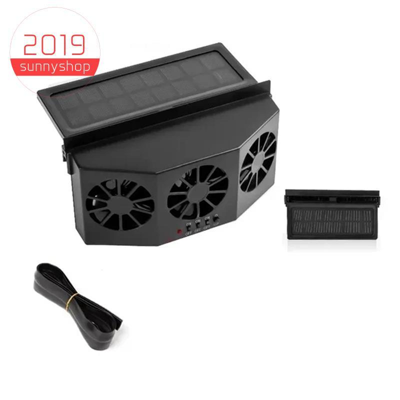 3 Cabeça Solar Ventilador De Refrigeração Do Carro Elétrico Refrigerador De Ar Carregamento Ventilação Radiador Banco Tr