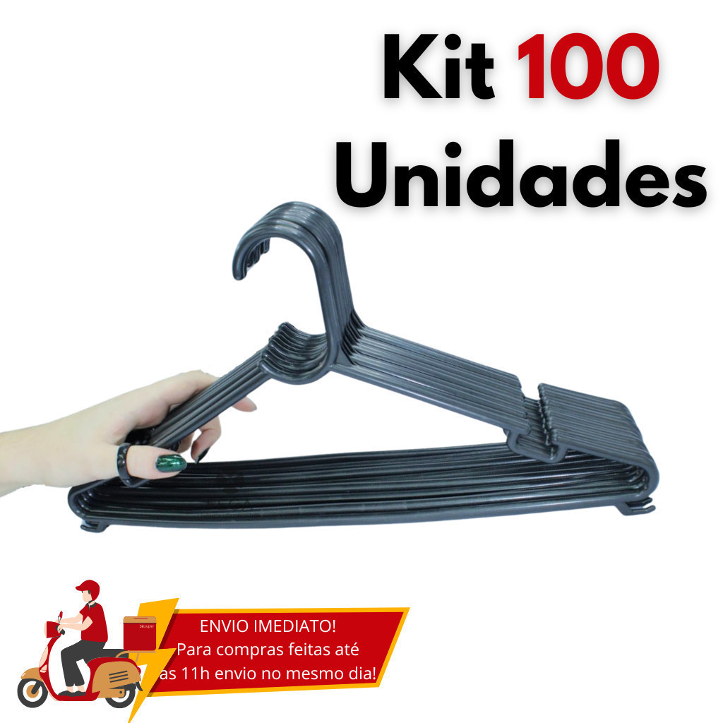 Kit 100 Cabides Adulto Reforçado Organizar Roupas Direto da Fábrica envio Imediato em Oferta na Shopee
