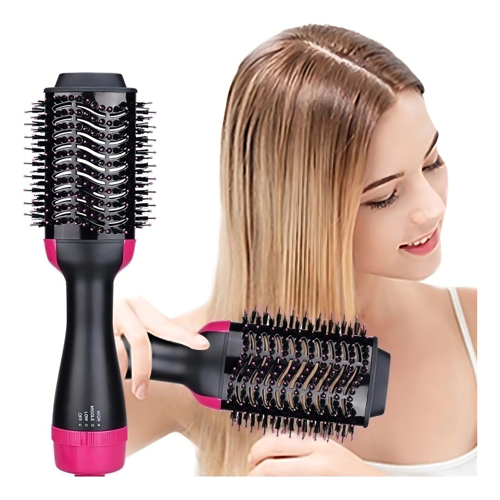 Escova Secadora 4 Em 1 Profissional 1200w Seca Alisa Modela Cabelo em Oferta na Shopee