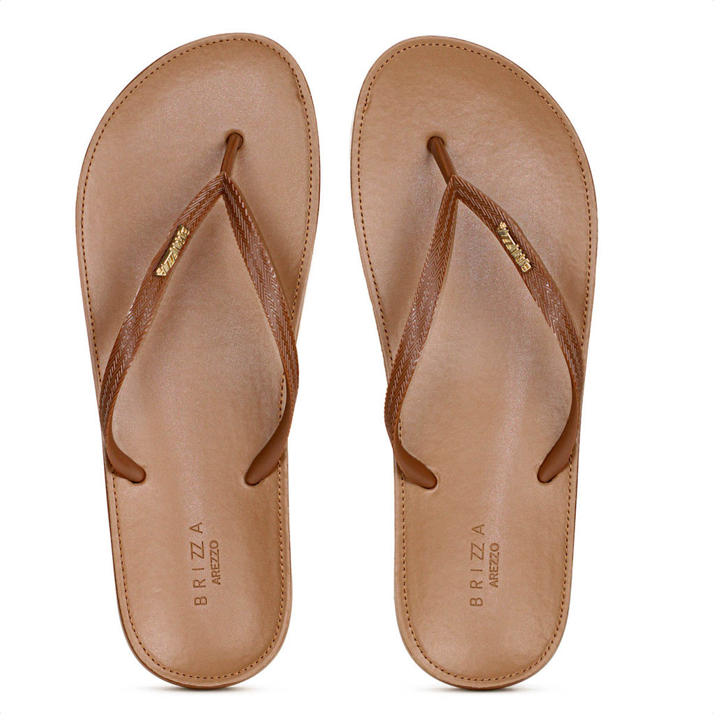 Chinelo Brizza Arezzo Recouro Fit Marrom - Feminino em Oferta na Shopee