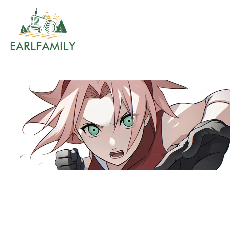 EARLFAMILY Naruto Tapa Adesivos De Carro Humorístico Espelho Retrovisor Motocicleta Pára-Choques Skate Computador Decalq