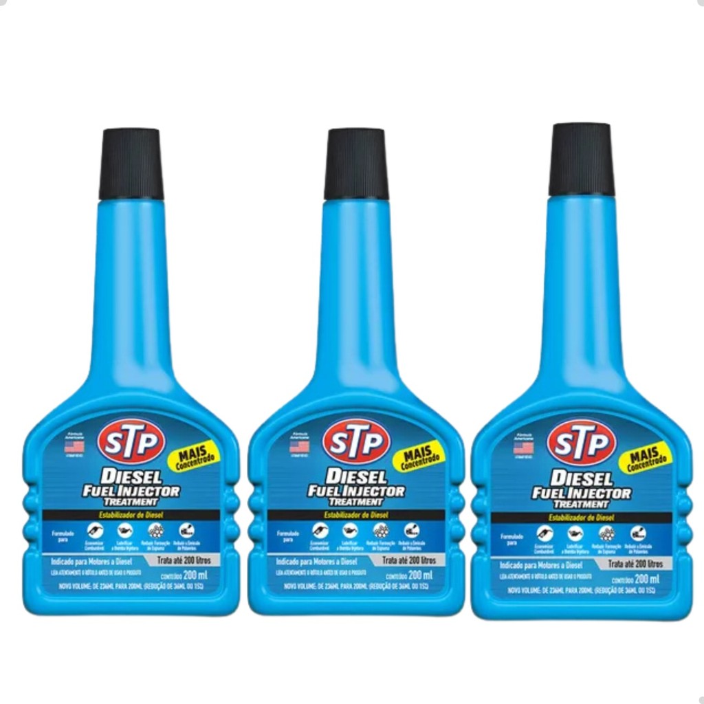 Kit 3 STP Fuel Injector Treatment Diesel Limpeza Bicos Injeção Desempenho Motor Redução Fumaça em Oferta na Shopee
