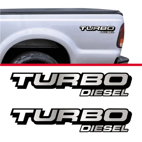 Par Emblema Adesivo Caçamba Ford F250 Turbo Diesel Tdslpp Cor Padrão