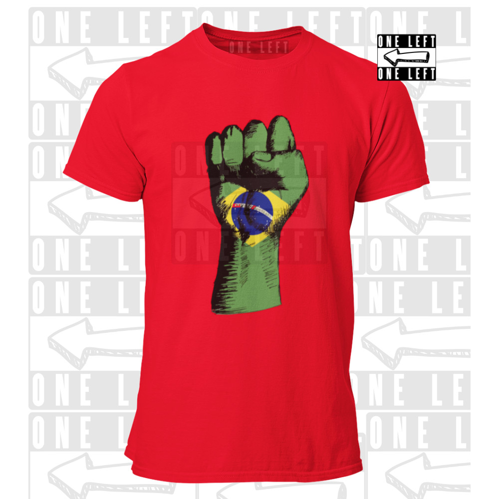 Camiseta Punho Bandeira do Brasil Camisa Unissex 100% Algodão Luta Brasileira Patriota Revolução Força