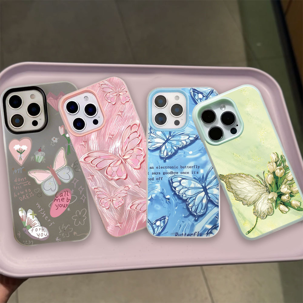Linda Borboleta Marcon Colors Jelly Case Para Samsung A17 A07 A26 A06 A16 A35 A54 A05S A05 A15 A14 A13 A52 A04S A03S A04