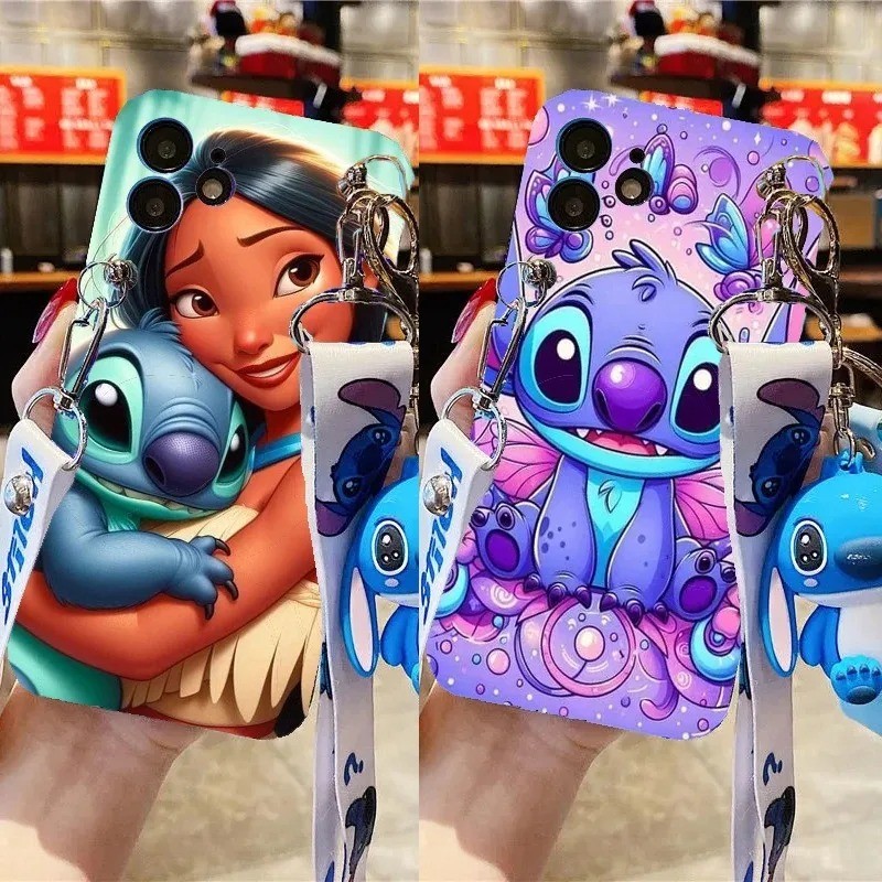 Capa De Corda Com Pingente 3D Fofa De Desenho Animado Para Samsung Galaxy A56 A07 A17 A14 A26 A36 A16 A06 A55 A35 A25 A1
