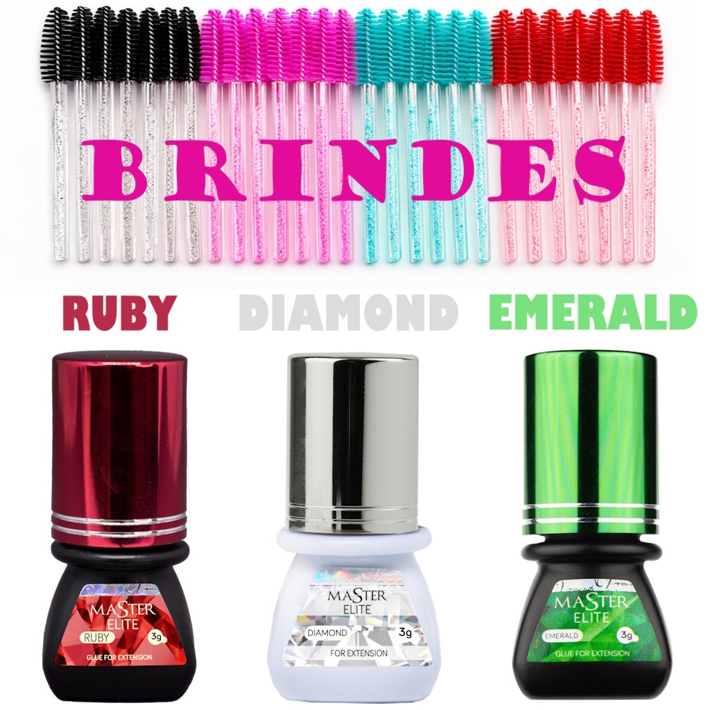 Cola Para Extensão de Cilios Alongamento Ruby Diamond Emerald Master 3g Cílios Secagem