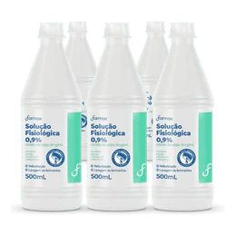 Kit C/5 Soro Fisiológico 500ml Estéril Nebulização E Limpeza