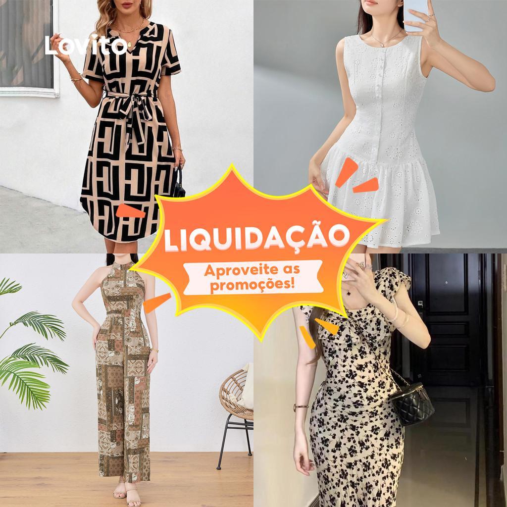 Lovito Vestido Casual Especial Para Mulheres (Tamanho M) em Oferta na Shopee