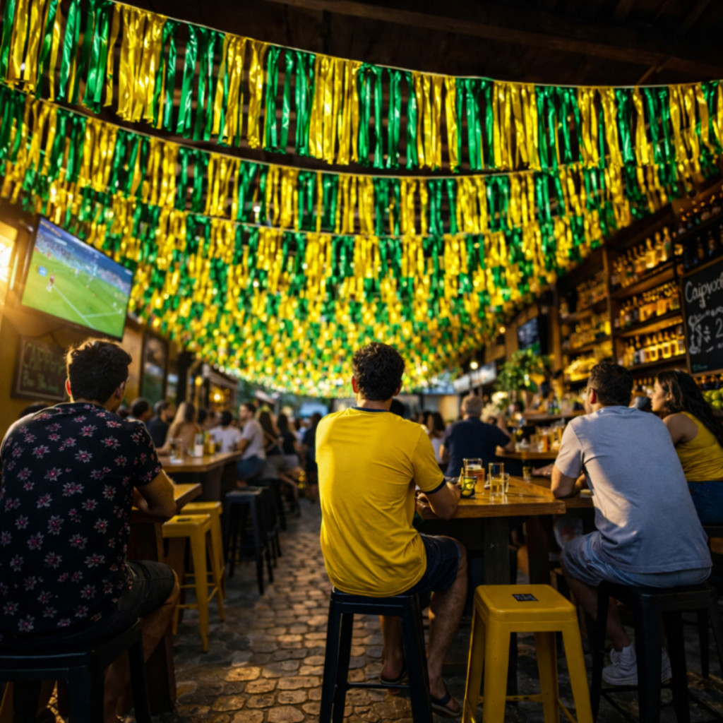 Kit Varal De Fitas Verde E Amarelo Decoração Rua Copa do Mundo 2026 em Oferta na Shopee