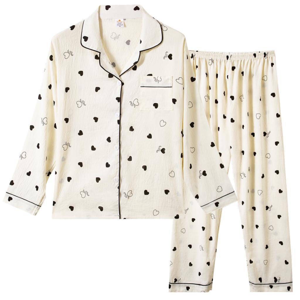 Z&D Lingerie Conjunto Pijama Americano Feminino Estampa Amorzinho - Conjunto Algodão Manga Longa SY57 em Oferta na Shopee