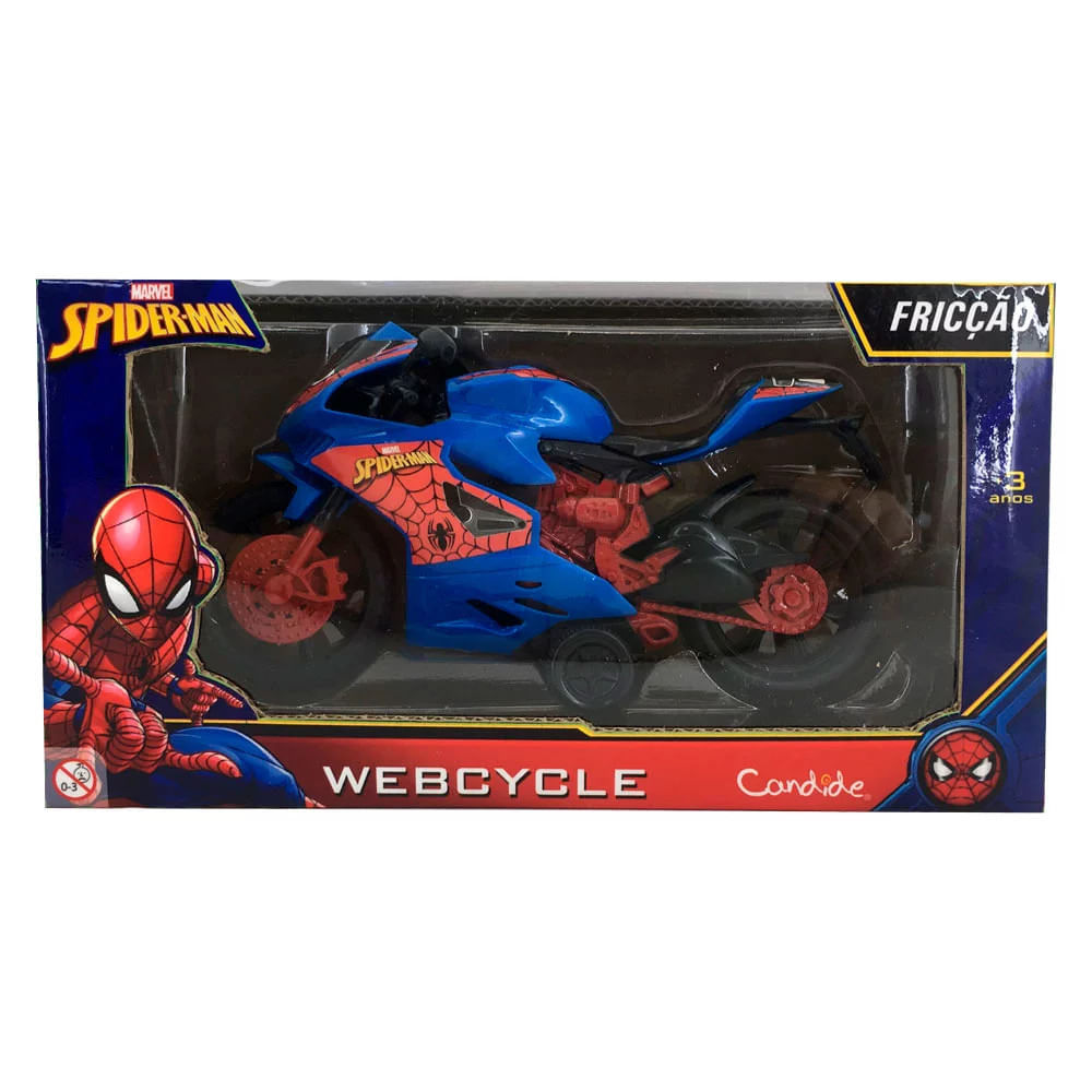 Moto de Fricção Candide Webcycle Homem-Aranha em Oferta na Shopee