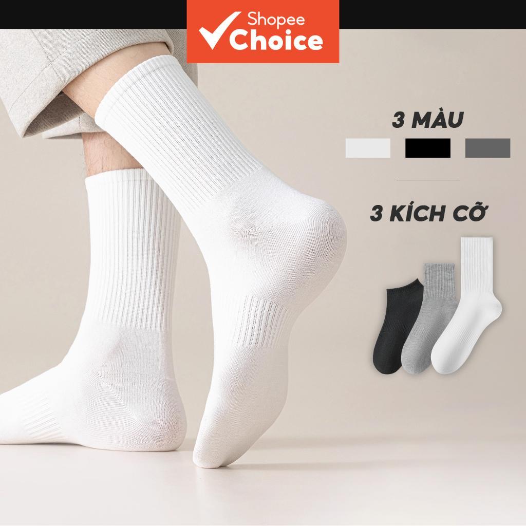 10 Pares De Meias Masculinas De Algodão Premium De Corte Alto | Super Suave Antiderrapante Preto/Branco/Cinza Calf Curto