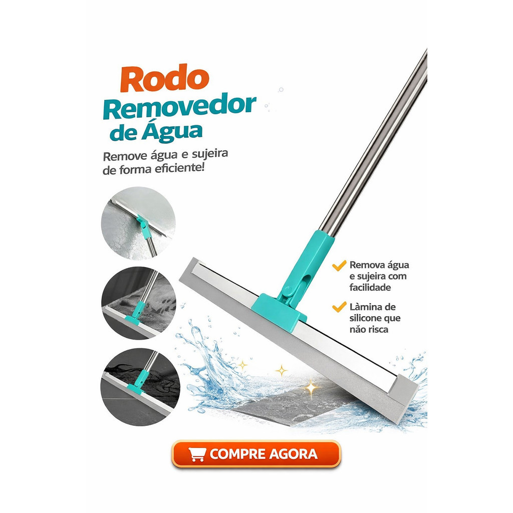Rodo Mágico De Silicone Com Gancho – Seco E Molhado, Para Piso E Vidro, Dupla Função em Oferta na Shopee