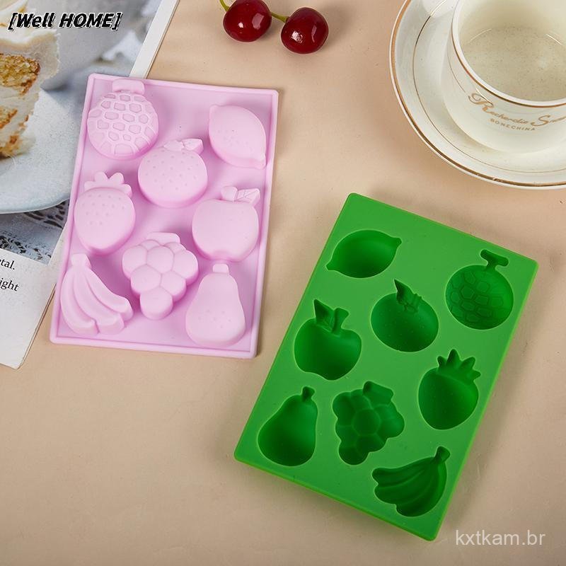 [Bem Casa] Molde De Silicone Em Forma De Fruta De Desenho Animado 3D , Morango , Banana , Melancia , Pêra , Sabonete DIY