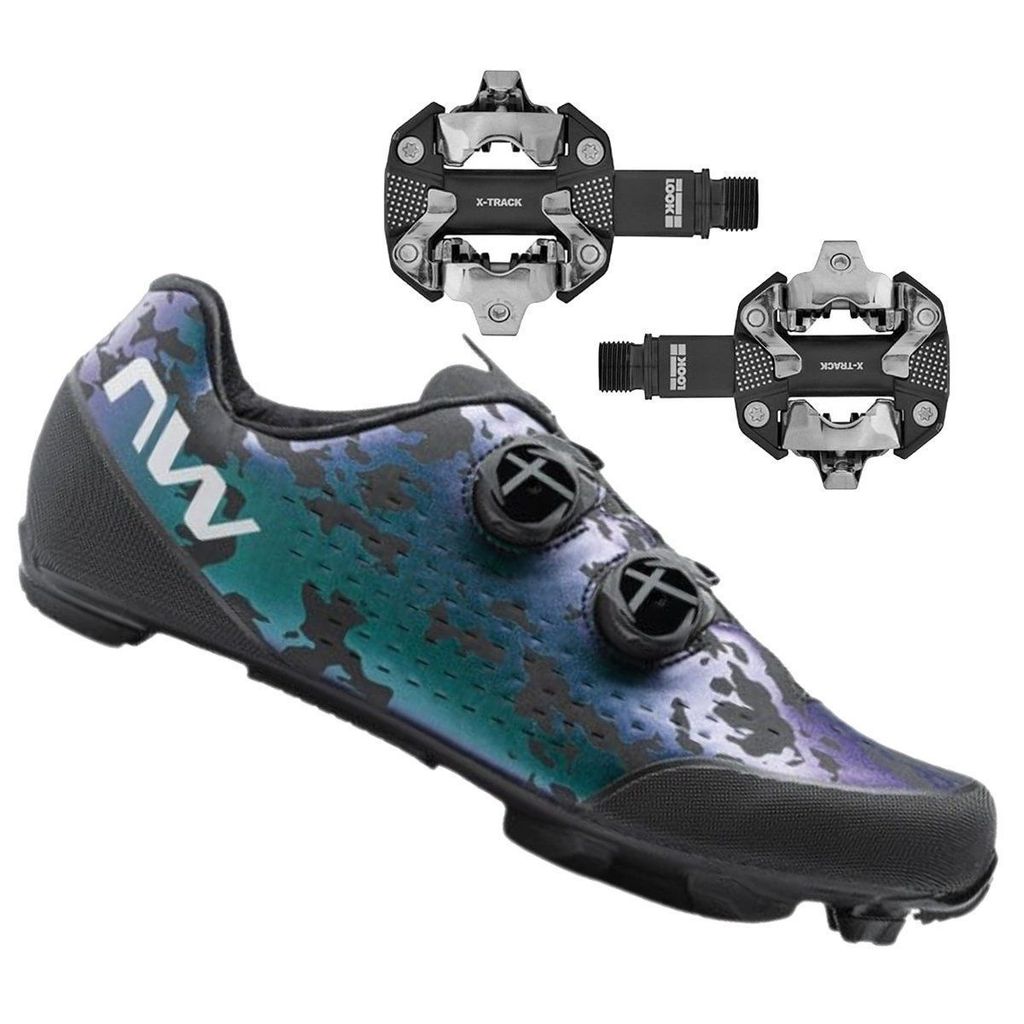 Kit Sapatilha de Ciclismo Northwave Rebel 3 Carbon MTB + Pedal Look X-Track