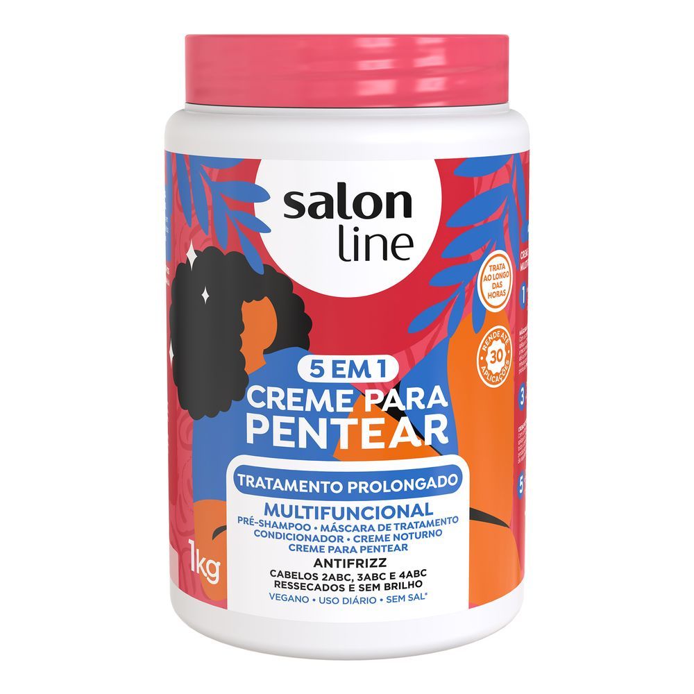 Creme De Pentear Salon Line 5 Em 1 Tratamento Prolongado 1Kg em Oferta na Shopee