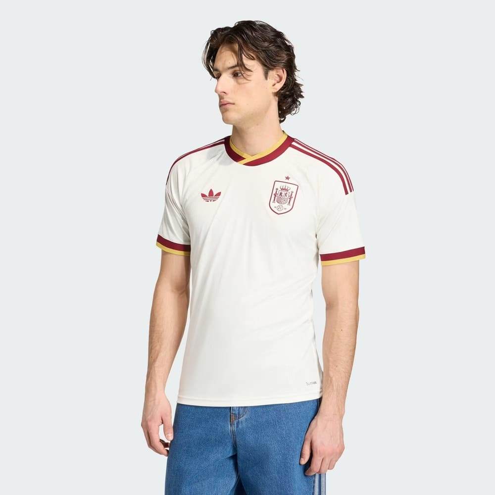Camisa Espanha II Adidas 2026 Off White Oficial + NF