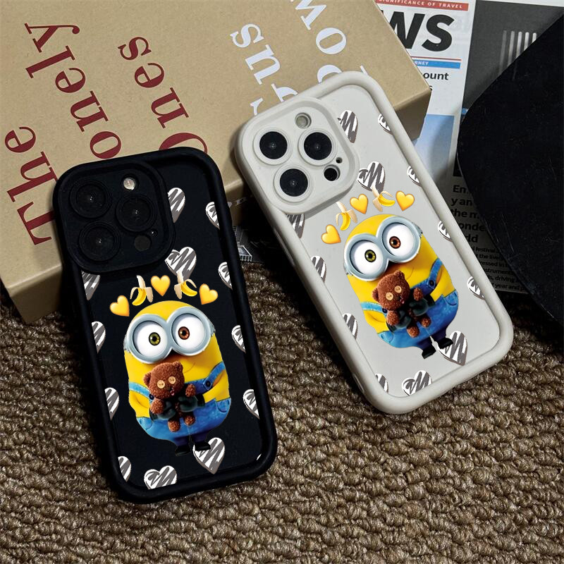 Capinha de celular para iPhone 11 12 13 15 14 16 17 pro max xr xs max 7 15 14 plus capa minions
