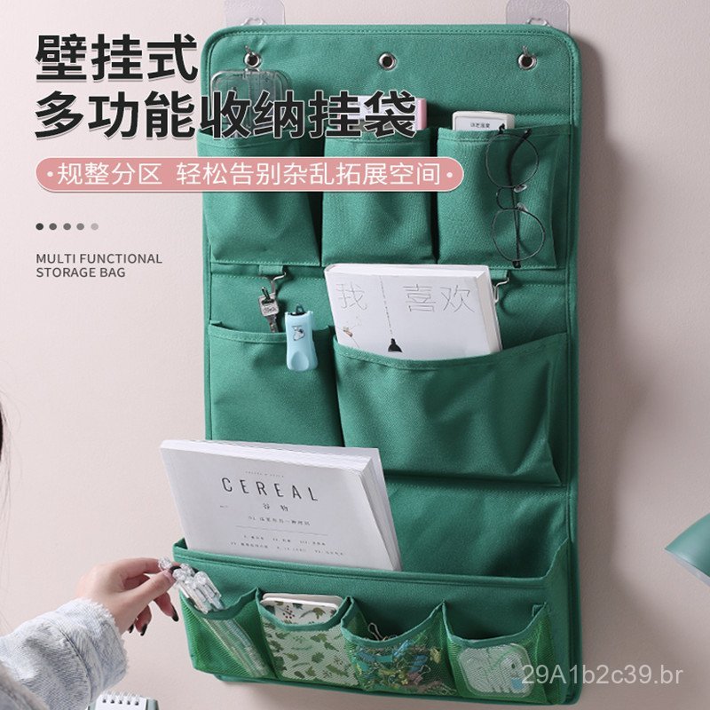 Bolsa de armazenamento de tecido para pendurar na parede, ideal para a cabeceira, na parede ou atrás da porta, usada par