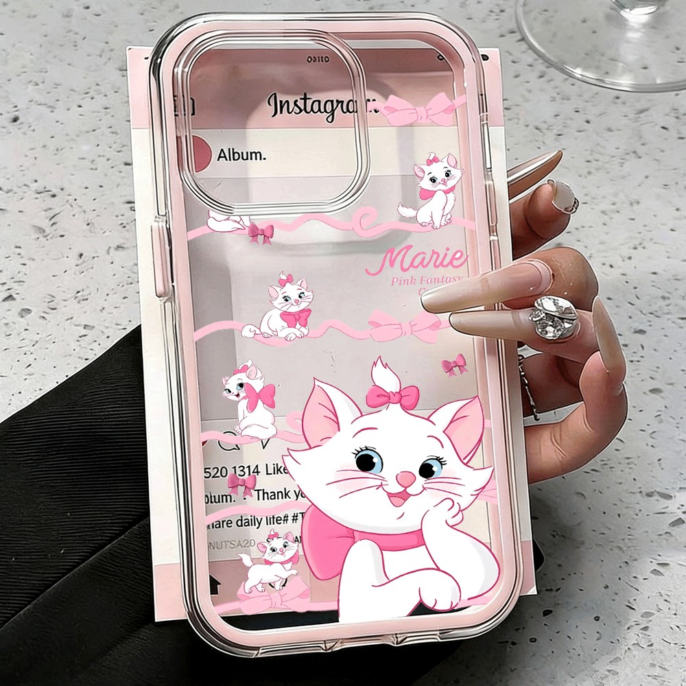 Capa Com Marie Gata Capinha Para iPhone 17 Air 16 15 14 13 12 11 Pro Max Plus Normal Transparente Anti-Impacto HA720