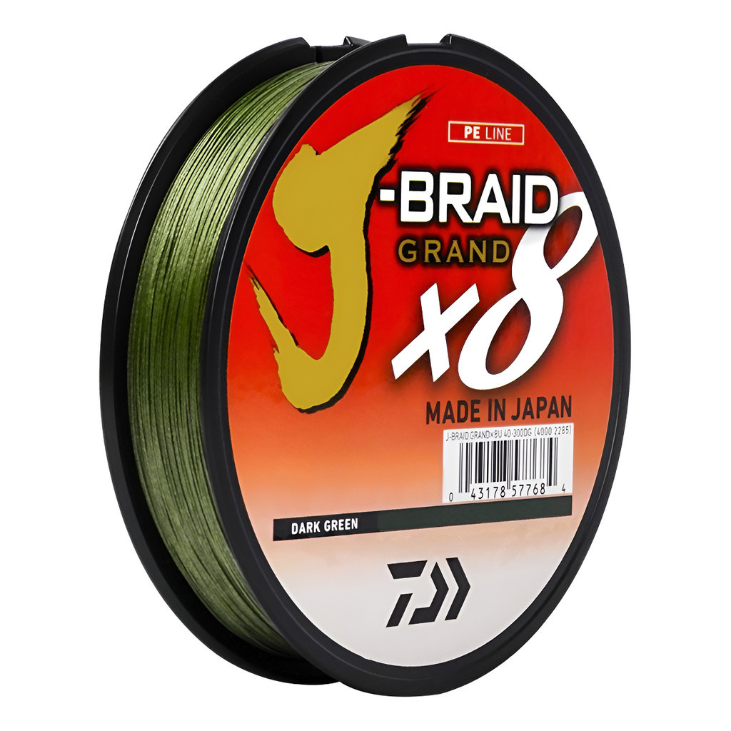 Linha Multifilamento Daiwa J-braid X8 8 Fios 300m 30lb Verde Mosca